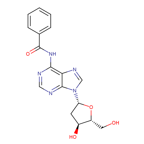 N-Benzoyl-2’-deoxyadenosine structural formula