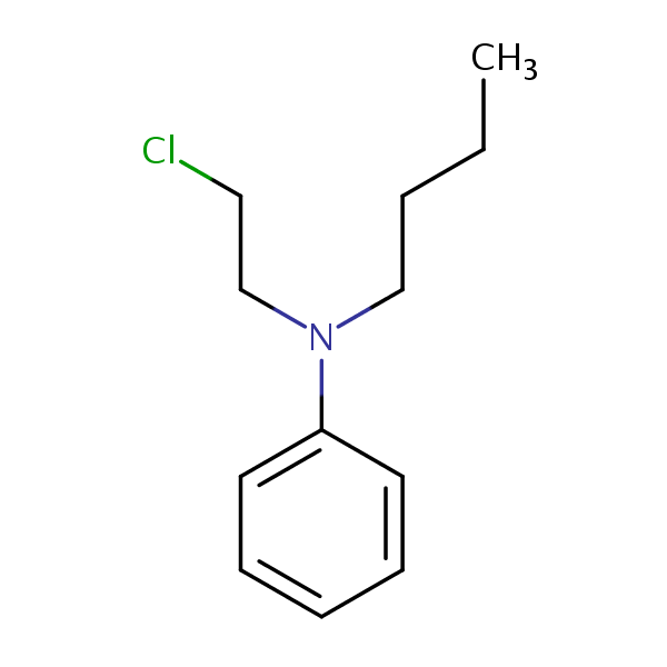 N-Butyl-N-(2-chloroethyl)aniline structural formula