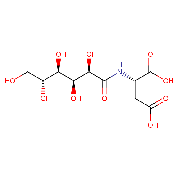 N-D-Gluconoyl-L-aspartic acid structural formula