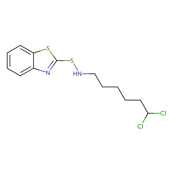 N-(Dichlorohexyl)-2-benzothiazolesulphenoamide structural formula