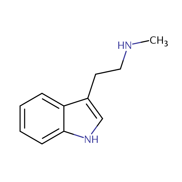 N-Methyltryptamine structural formula