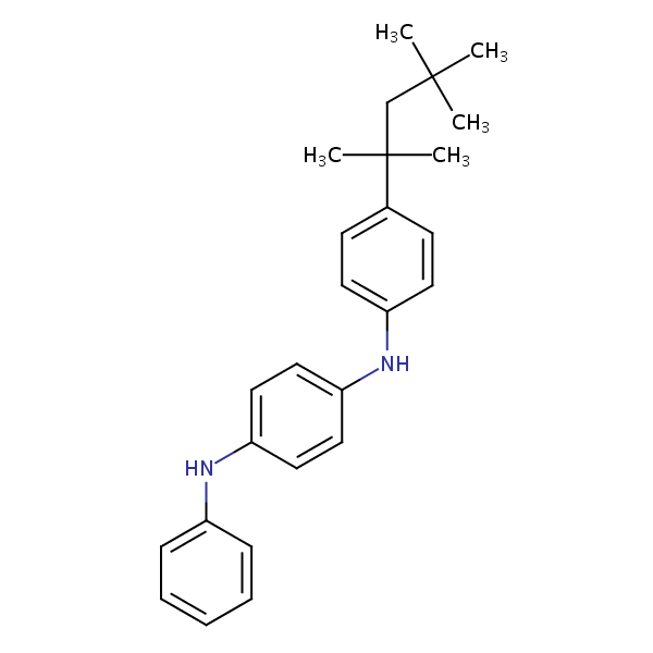 N-Phenyl-N’-(4-(1,1,3,3-tetramethylbutyl)phenyl)benzene-1,4-diamine structural formula