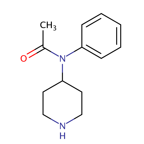 N-Phenyl-N-4-piperidinylacetamide structural formula