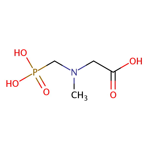 N-methyl-N-(phosphonomethyl)glycine structural formula