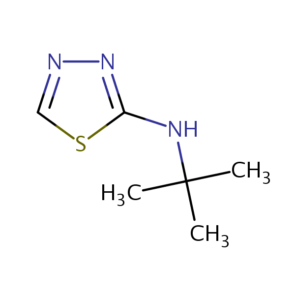 N-tert-Butyl-1,3,4-thiadiazol-2-amine structural formula
