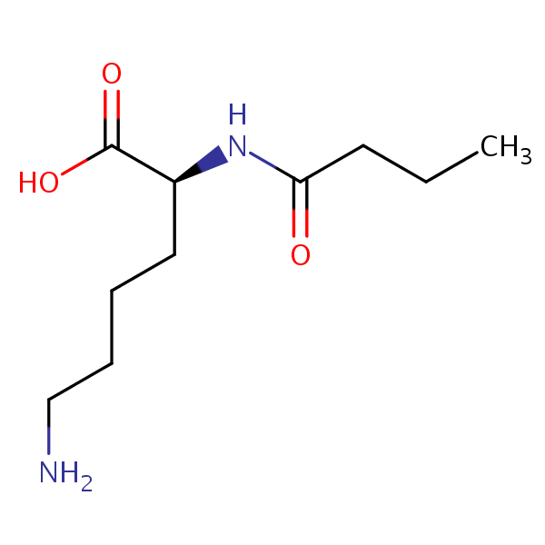 N2-(1-Oxobutyl)-L-lysine structural formula