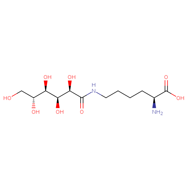 N6-D-Gluconoyl-L-lysine structural formula