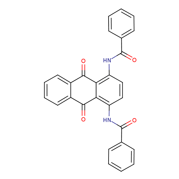 N,N’-(9,10-Dihydro-9,10-dioxoanthracene-1,4-diyl)bisbenzamide structural formula