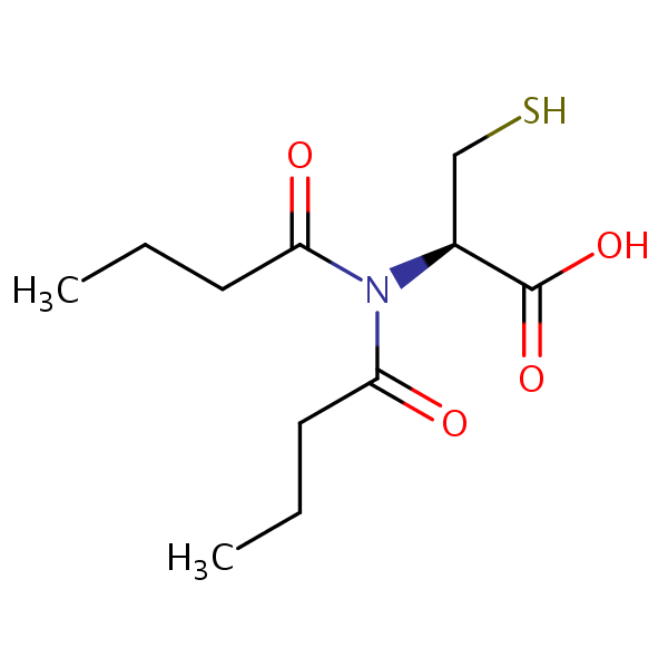 N,N’-Bis(1-oxobutyl)-L-cysteine structural formula