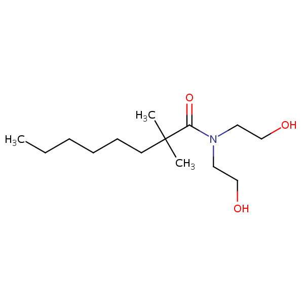 N,N-Bis(2-hydroxyethyl)dimethyloctanamide structural formula