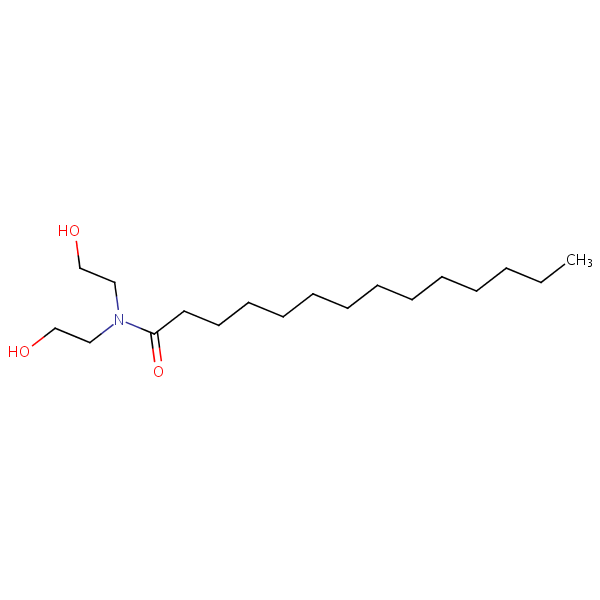 N,N-Bis(2-hydroxyethyl)tetradecamide structural formula