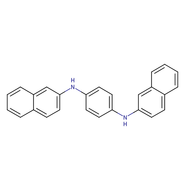 N,N’-Di-2-naphthyl-p-phenylenediamine structural formula