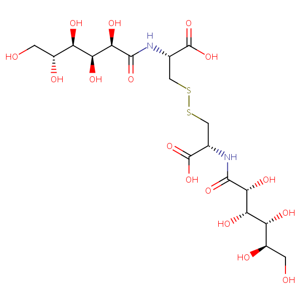 N,N’-Di-D-gluconoyl-L-cystine structural formula