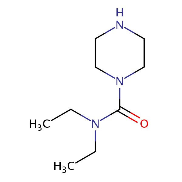 N,N-Diethylpiperazine-1-carboxamide structural formula