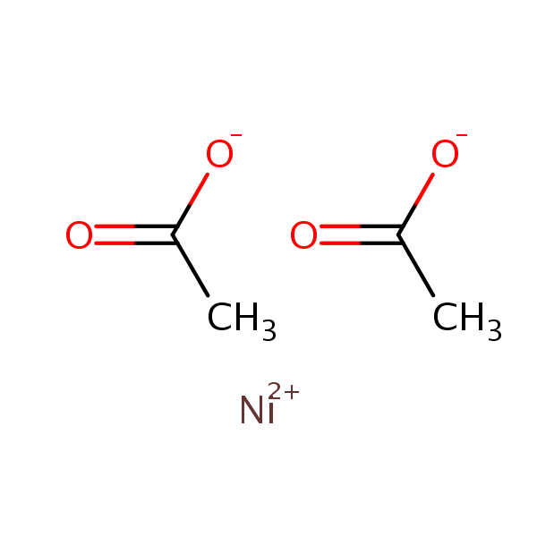 Nickel(II) acetate structural formula