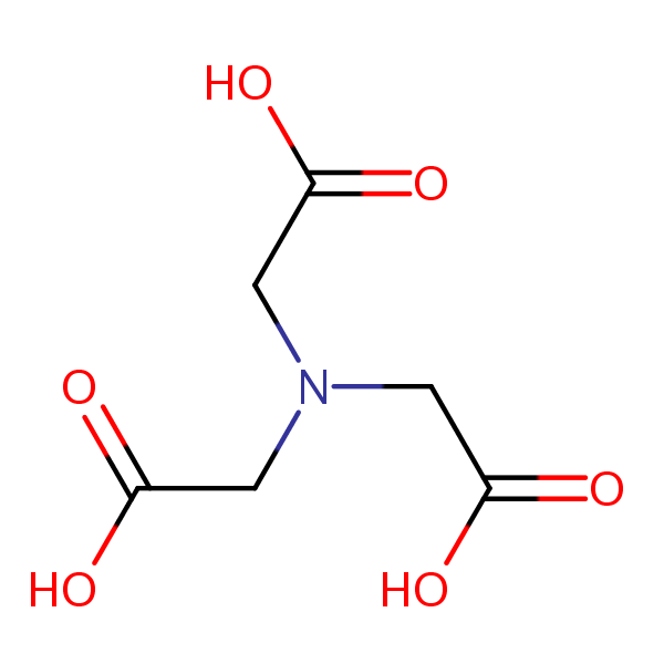 Nitrilotriacetic acid structural formula