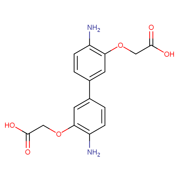 O,O’-(4,4’-Diaminobiphenyl-3,3’-ylene)di(glycollic acid) structural formula