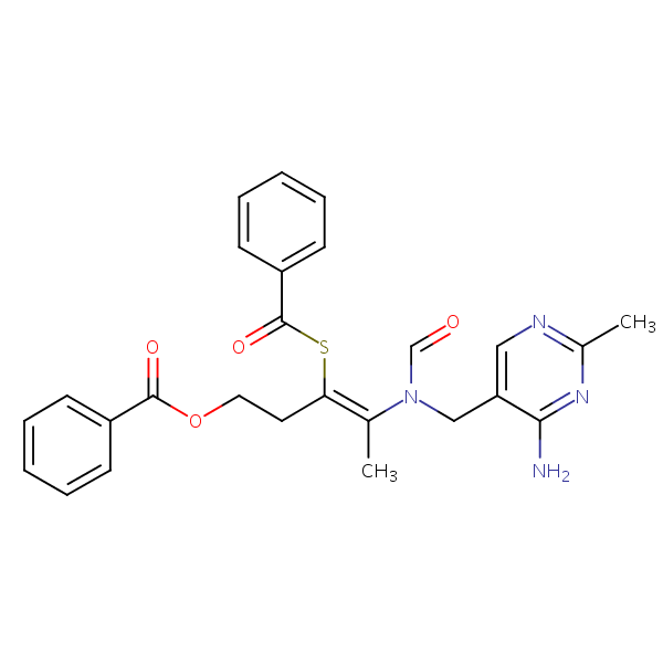 O,S-Dibenzoyl thiamine structural formula