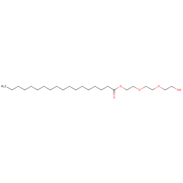 Octadecanoic acid, 2-(2-(2-hydroxyethoxy)ethoxy)ethyl ester structural formula
