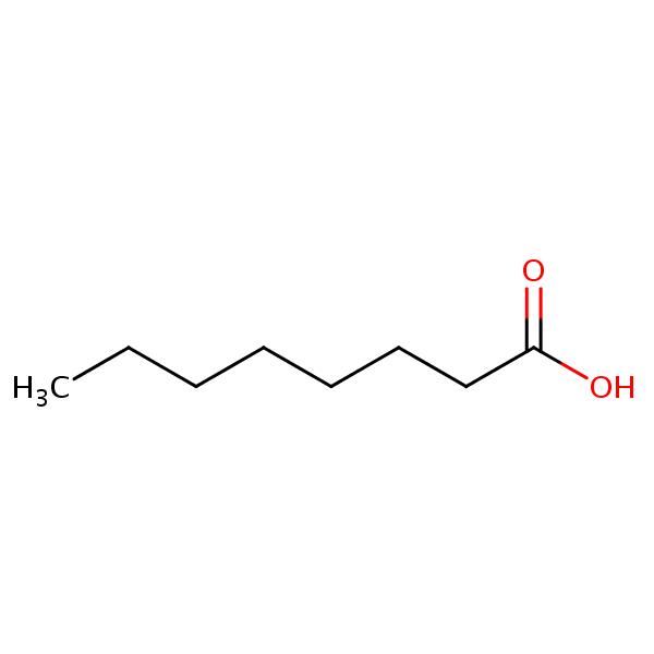 Octanoic acid structural formula