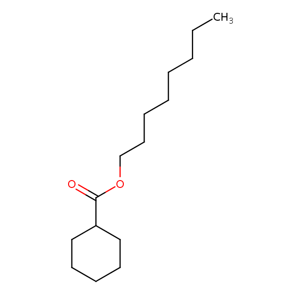 Octyl cyclohexanecarboxylate structural formula