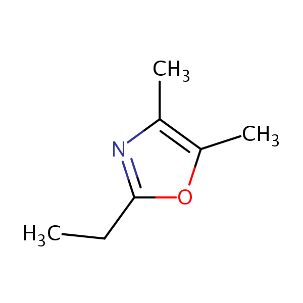 Oxazole, 2-ethyl-4,5-dimethyl- structural formula