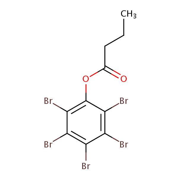Pentabromophenyl butyrate structural formula