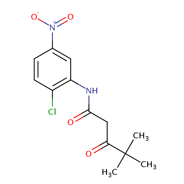 Pentanamide, N-(2-chloro-5-nitrophenyl)-4,4-dimethyl-3-oxo- structural formula