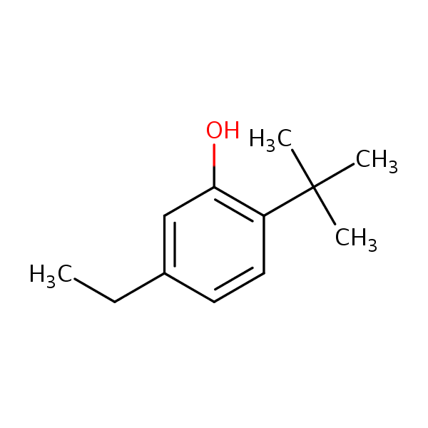 Phenol, 2-(1,1-dimethylethyl)-5-ethyl- structural formula