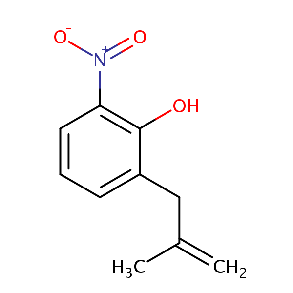 Phenol, 2-(2-methyl-2-propenyl)-6-nitro- structural formula