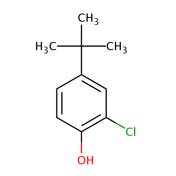 Phenol, 2-chloro-4-(1,1-dimethylethyl)- structural formula