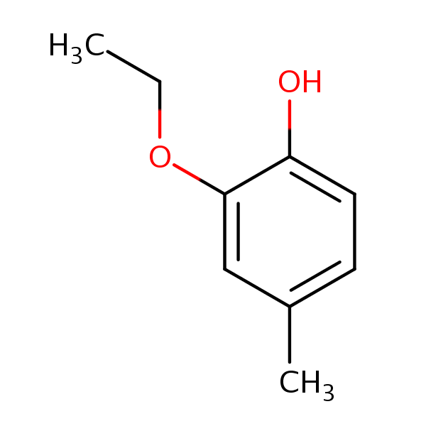 Phenol, 2-ethoxy-4-methyl- structural formula