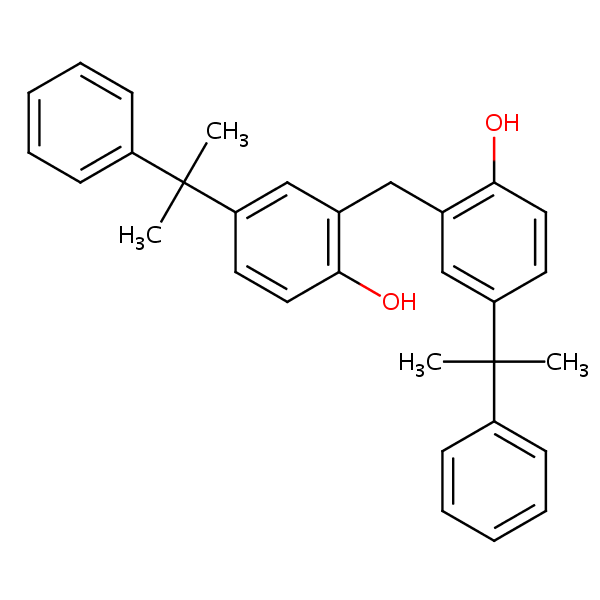 Phenol, 2,2’-methylenebis[4-(1-methyl-1-phenylethyl)- structural formula