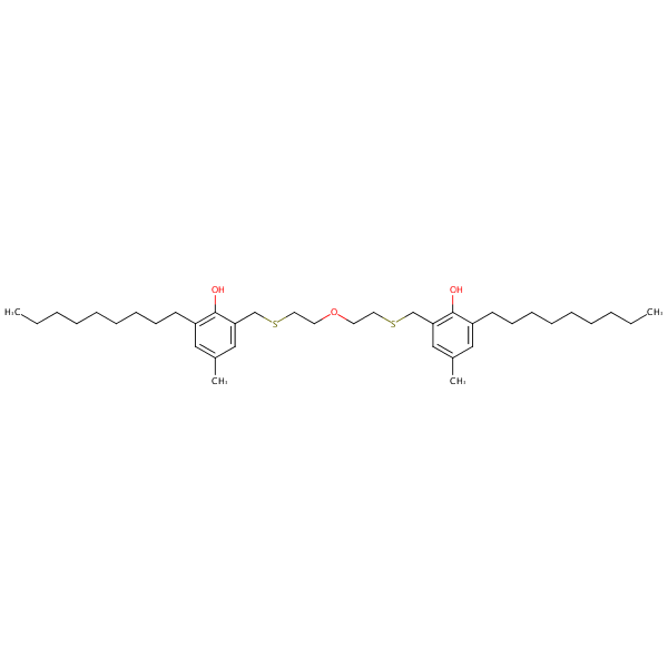 Phenol, 2,2’-[oxybis(2,1-ethanediylthiomethylene)]bis[4-methyl-6-nonyl- structural formula