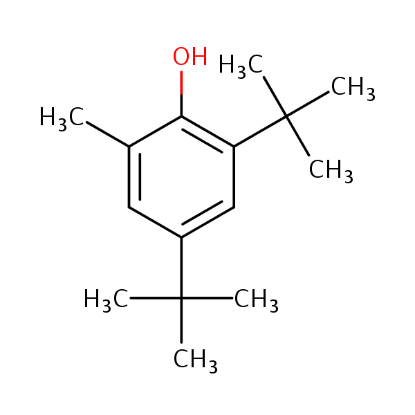 Phenol, 2,4-bis(1,1-dimethylethyl)-6-methyl- structural formula
