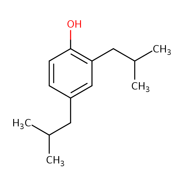 Phenol, 2,4-bis(2-methylpropyl)- structural formula