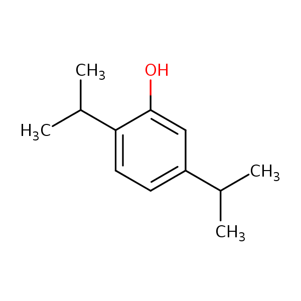 Phenol, 2,5-bis(1-methylethyl)- structural formula