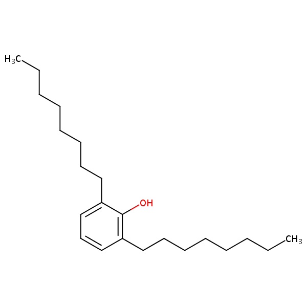 Phenol, 2,6-dioctyl- structural formula