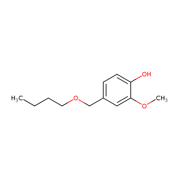 Phenol, 4-(butoxymethyl)-2-methoxy- structural formula