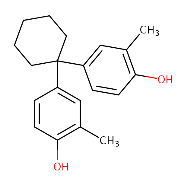 Phenol, 4,4’-cyclohexylidenebis[2-methyl- structural formula
