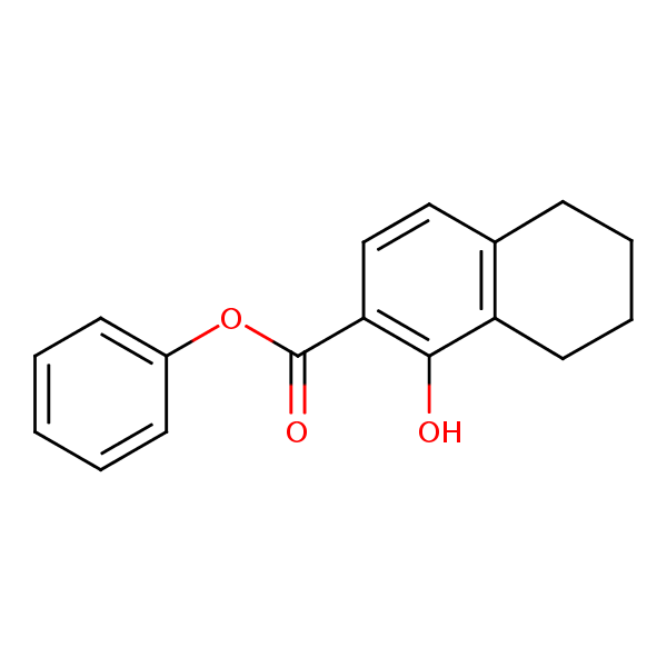 Phenyl 5,6,7,8-tetrahydro-1-hydroxy-2-naphthoate structural formula