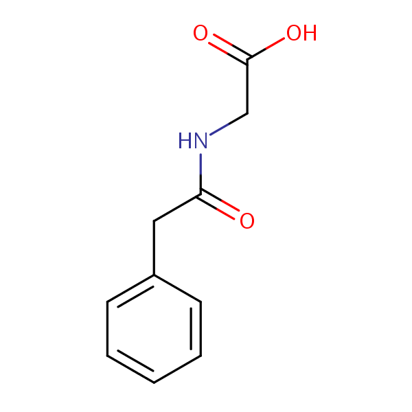 Phenylacetylglycine structural formula