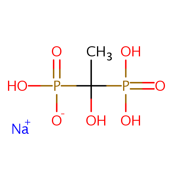 Phosphonic acid, (1-hydroxyethylidene)bis-, sodium salt structural formula