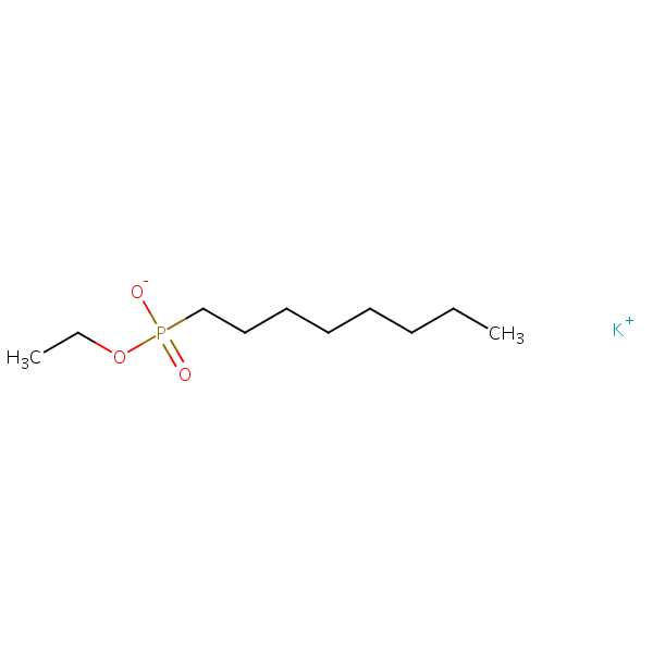 Phosphonic acid, octyl-, monoethyl ester, potassium salt structural formula