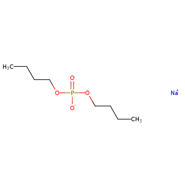 Phosphoric acid, dibutyl ester, sodium salt structural formula