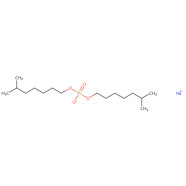 Phosphoric acid, diisooctyl ester, sodium salt structural formula