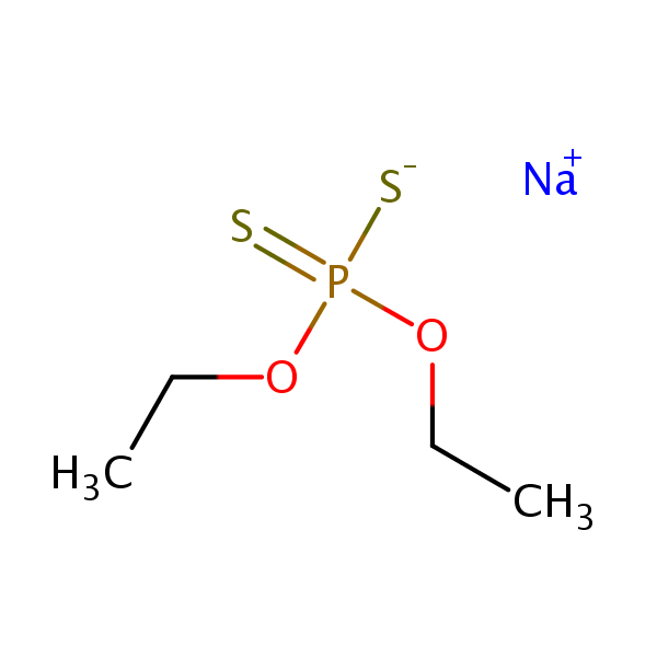 Phosphorodithioic acid, O,O-diethyl ester, sodium salt structural formula
