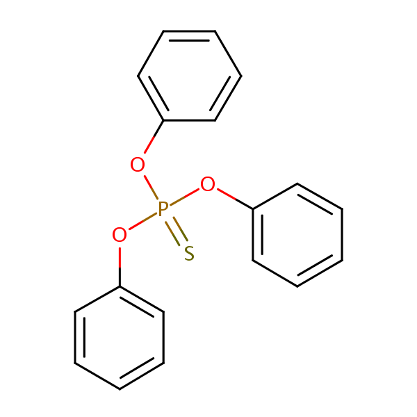 Phosphorothioic acid, O,O,O-triphenyl ester structural formula