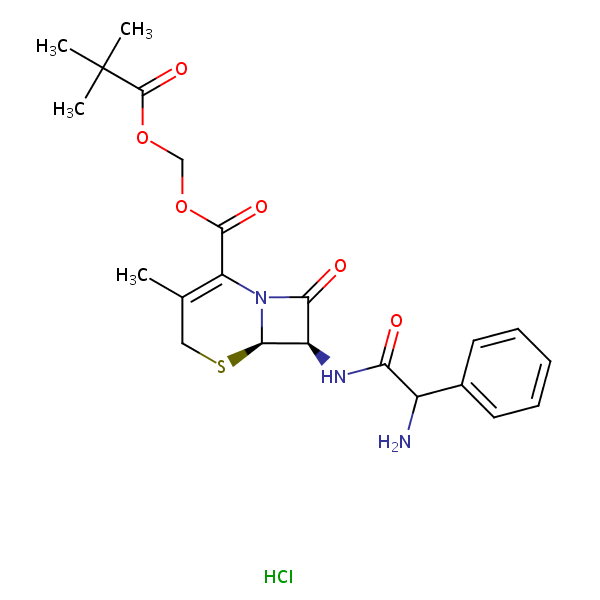 Pivcephalexin hydrochloride structural formula