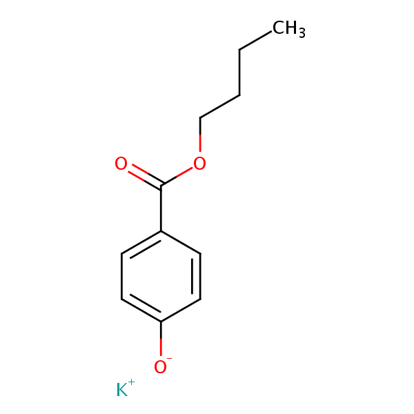 Potassium butylparaben structural formula